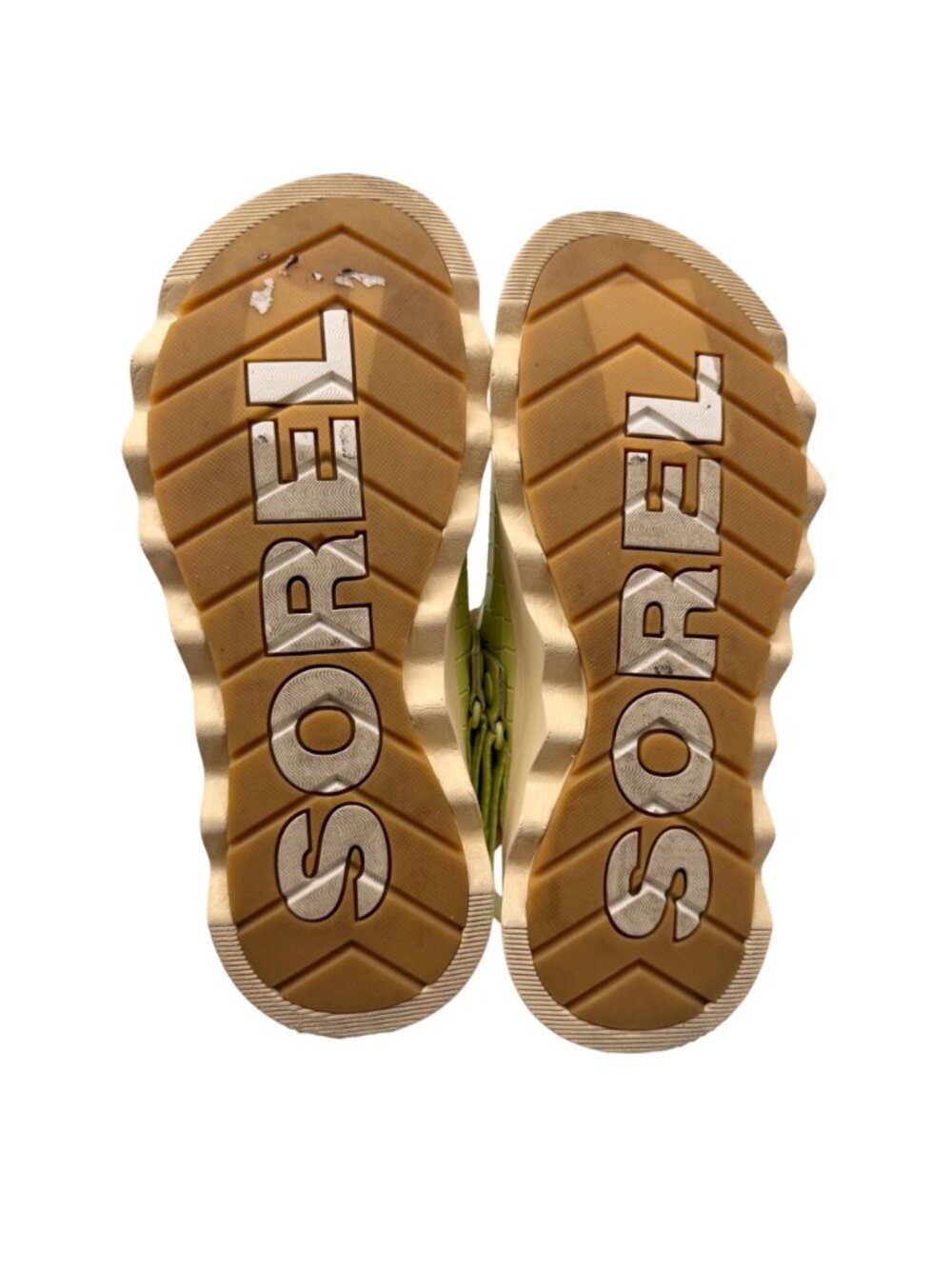 Sorel Viibe Croc Embossed Slip On Leather Clogs in Lime Green/White Women's 8.5 - Picture 7 of 10